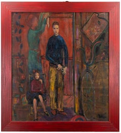 La famiglia - Dipinto a olio di Sirio Pellegrini - 1969