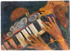 Il Pianista - Dipinto di Sirio Pellegrini - Anni '60