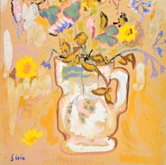 Vase de Fleurs - Peinture de Sirio Pellegrini - Années 1960