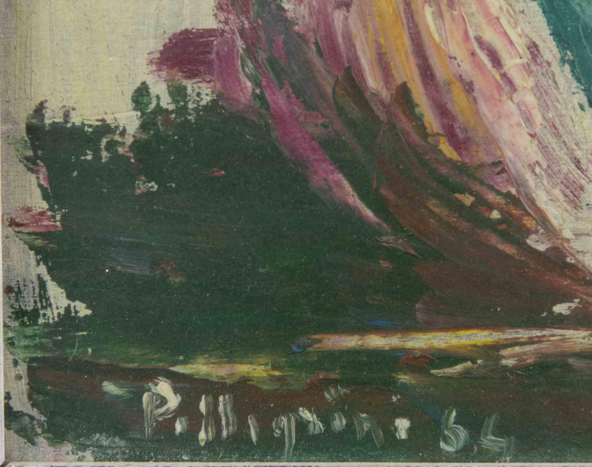 Vase of Flowers - Paint by Sirio Pellegrini - 1964 For Sale 2