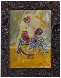 Vase of Flowers - Paint by Sirio Pellegrini - 1968