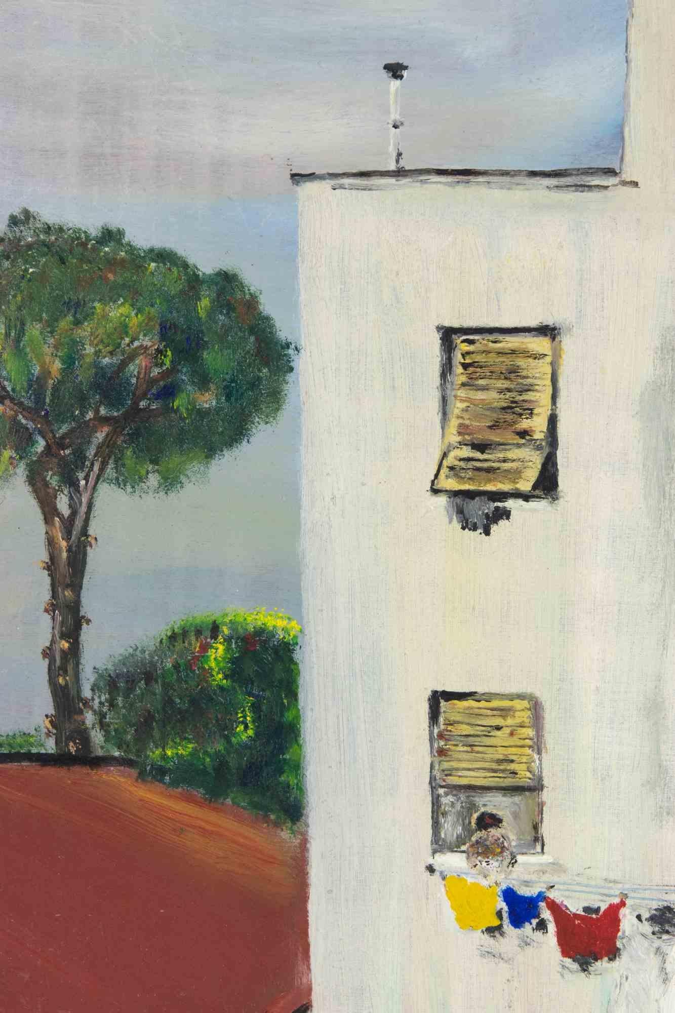 View of Collina Volpi - Peinture de Sirio Pellegrini - 1966