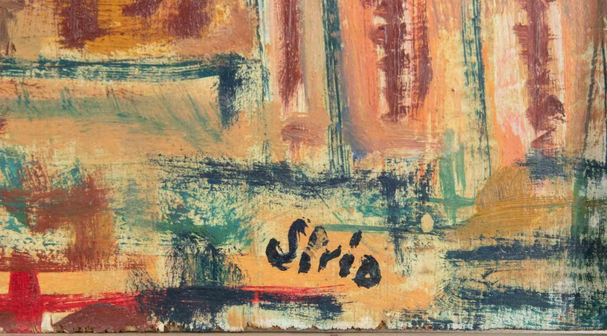 View of Rome - Paint by Sirio Pellegrini - 1970 For Sale 2