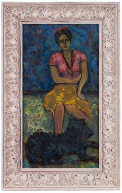 Chica joven - Pintura de Sirio Pellegrini - Años 60