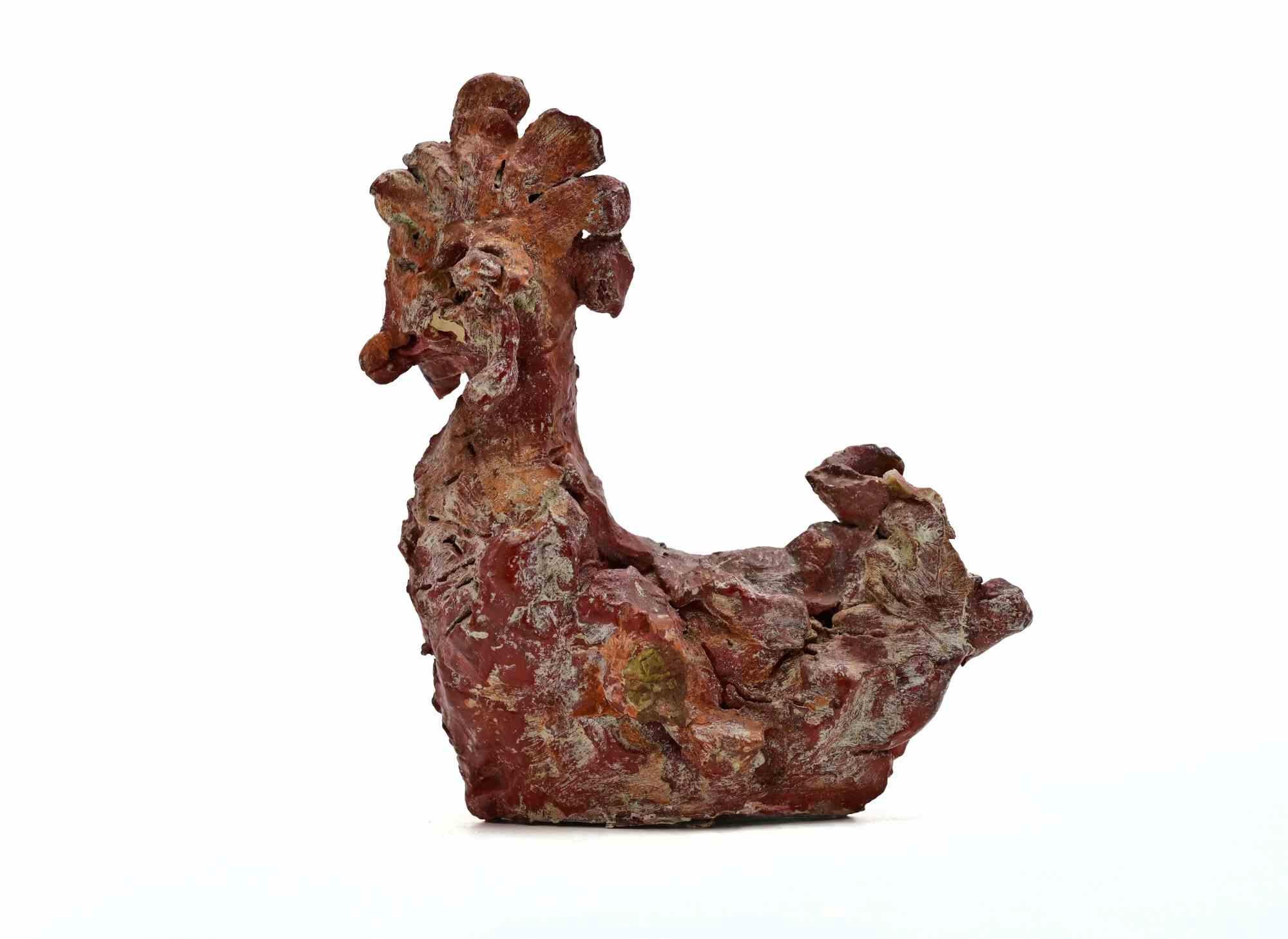 Sirio Pellegrini Figurative Sculpture - Bird Sculpture in Painted Terracotta, Modern Style, 1960s, Unframed