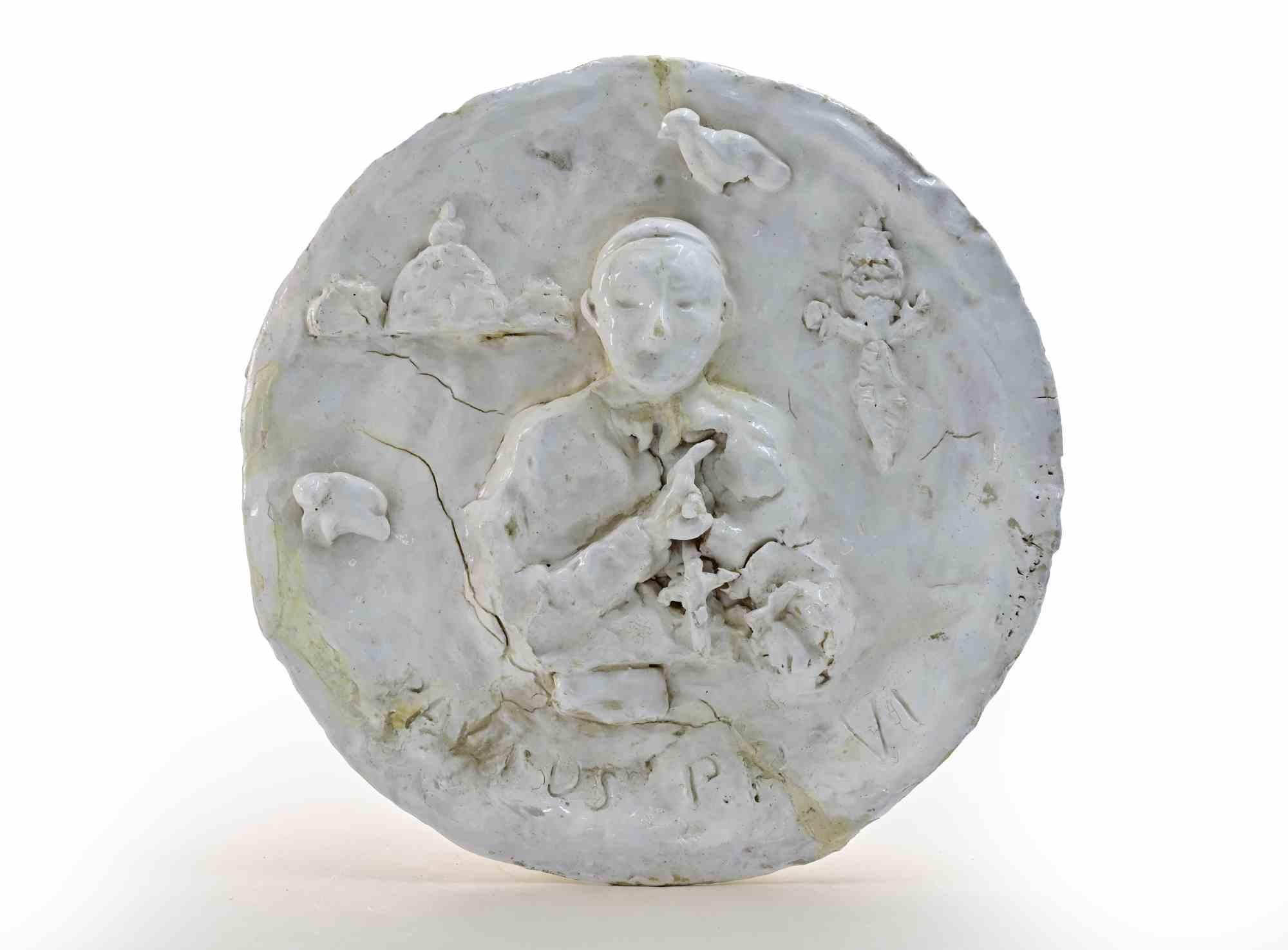 Decorative Plate - Sculpture by Sirio Pellegrini - 1960s