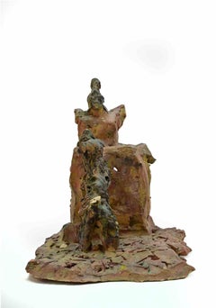 Hunting Dog - Sculpture by Sirio Pellegrini - 1960s