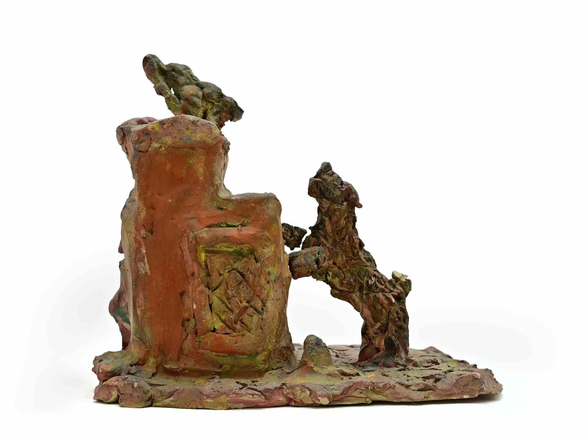 Hunting Dog - Sculpture by Sirio Pellegrini - 1960s