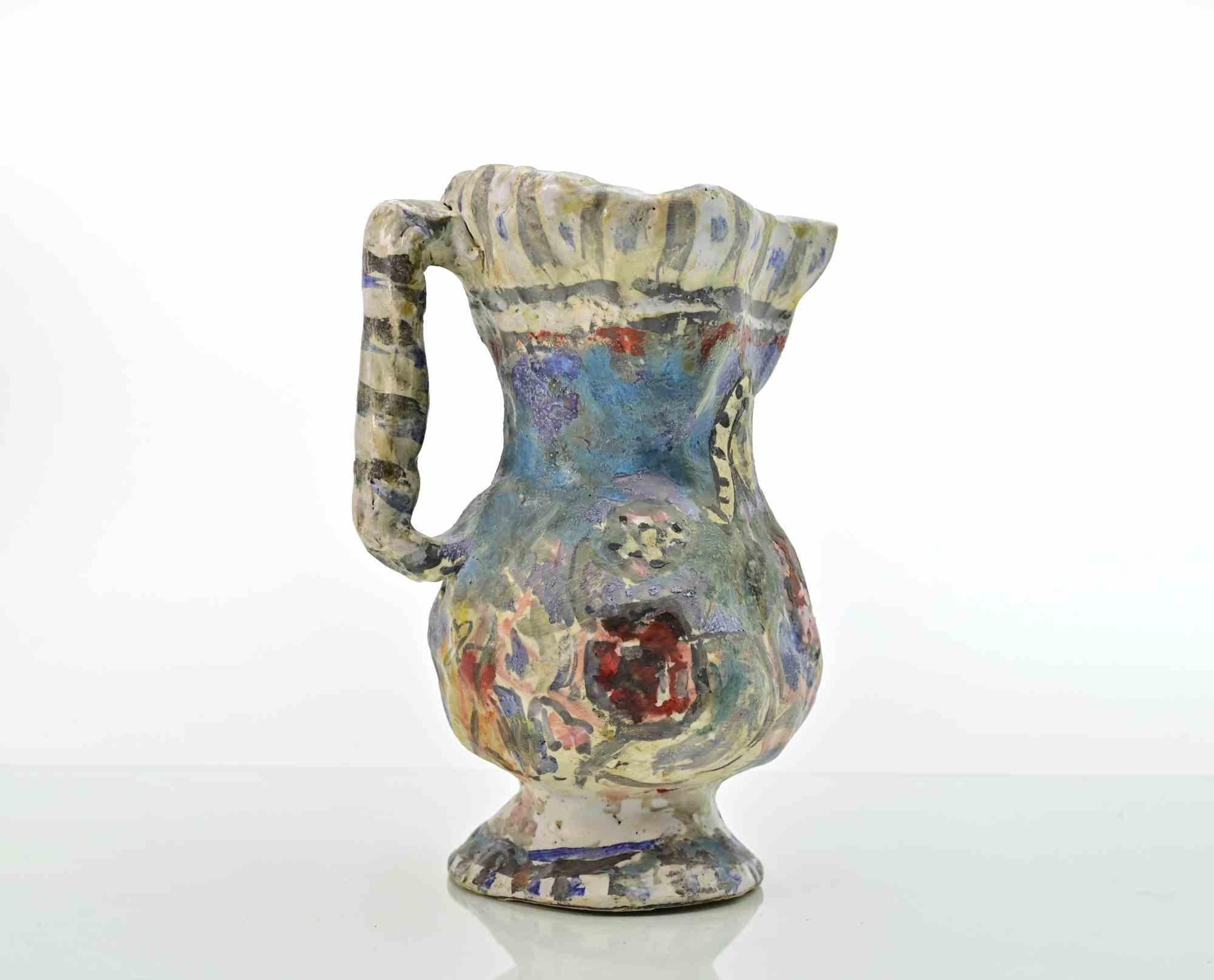 Jug Sculpture in Painted Terracotta, Modern Style, 1960s, Unframed