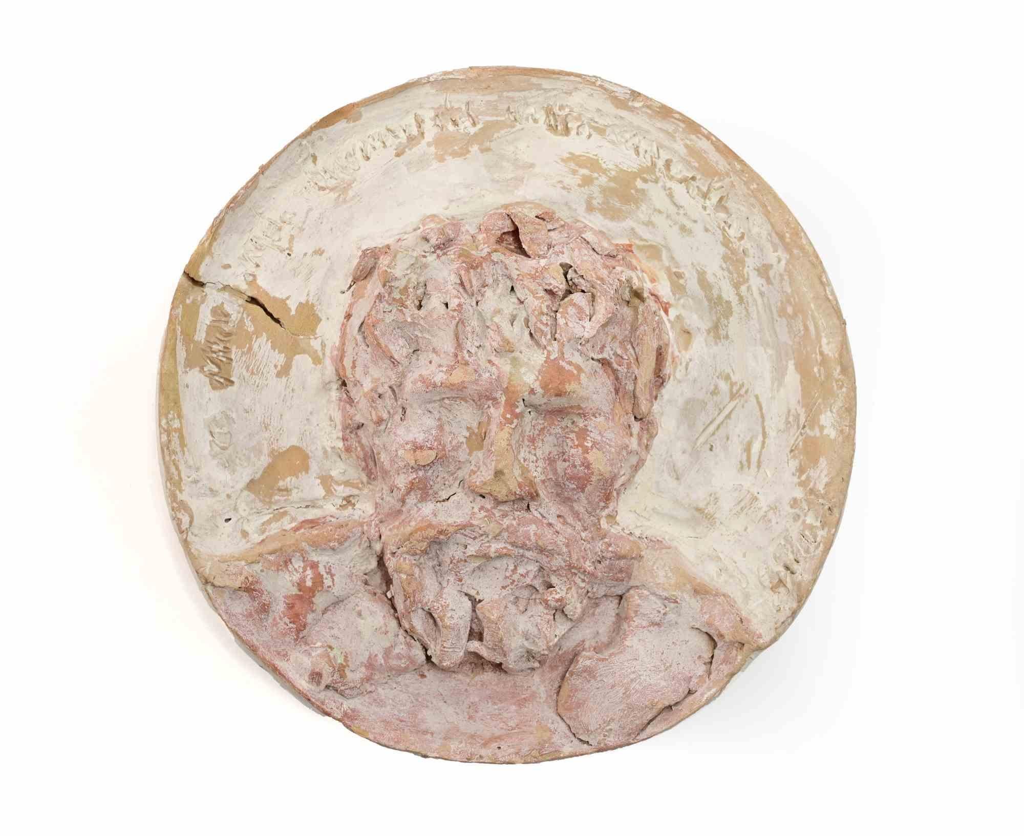 Sirio Pellegrini Figurative Sculpture - Medallion Terracotta Sculpture, Modern Style, 1960s, Unframed
