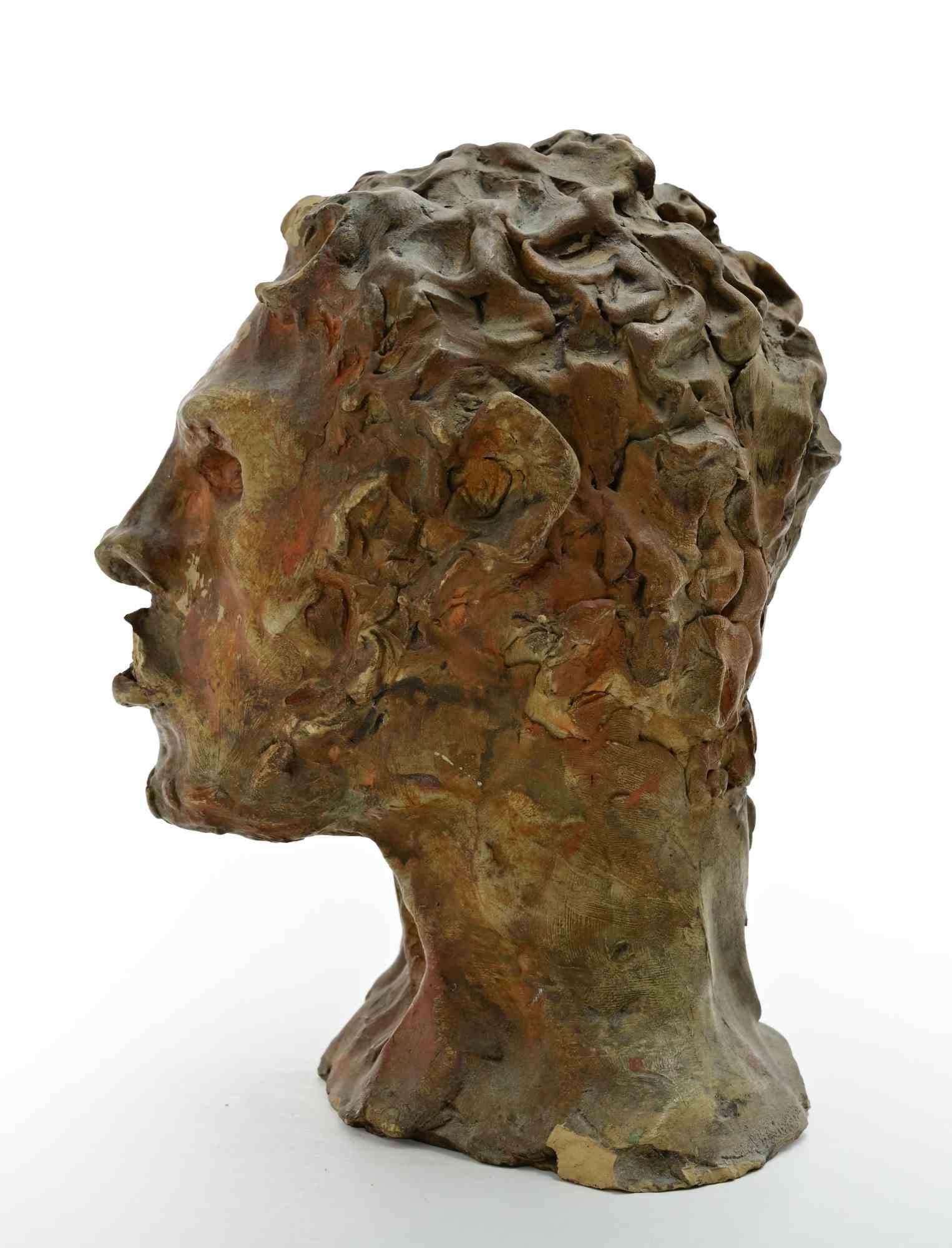 Portrait - Sculpture by Sirio Pellegrini - 1960s For Sale 1