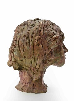 Portrait - Sculpture by Sirio Pellegrini - 1960s