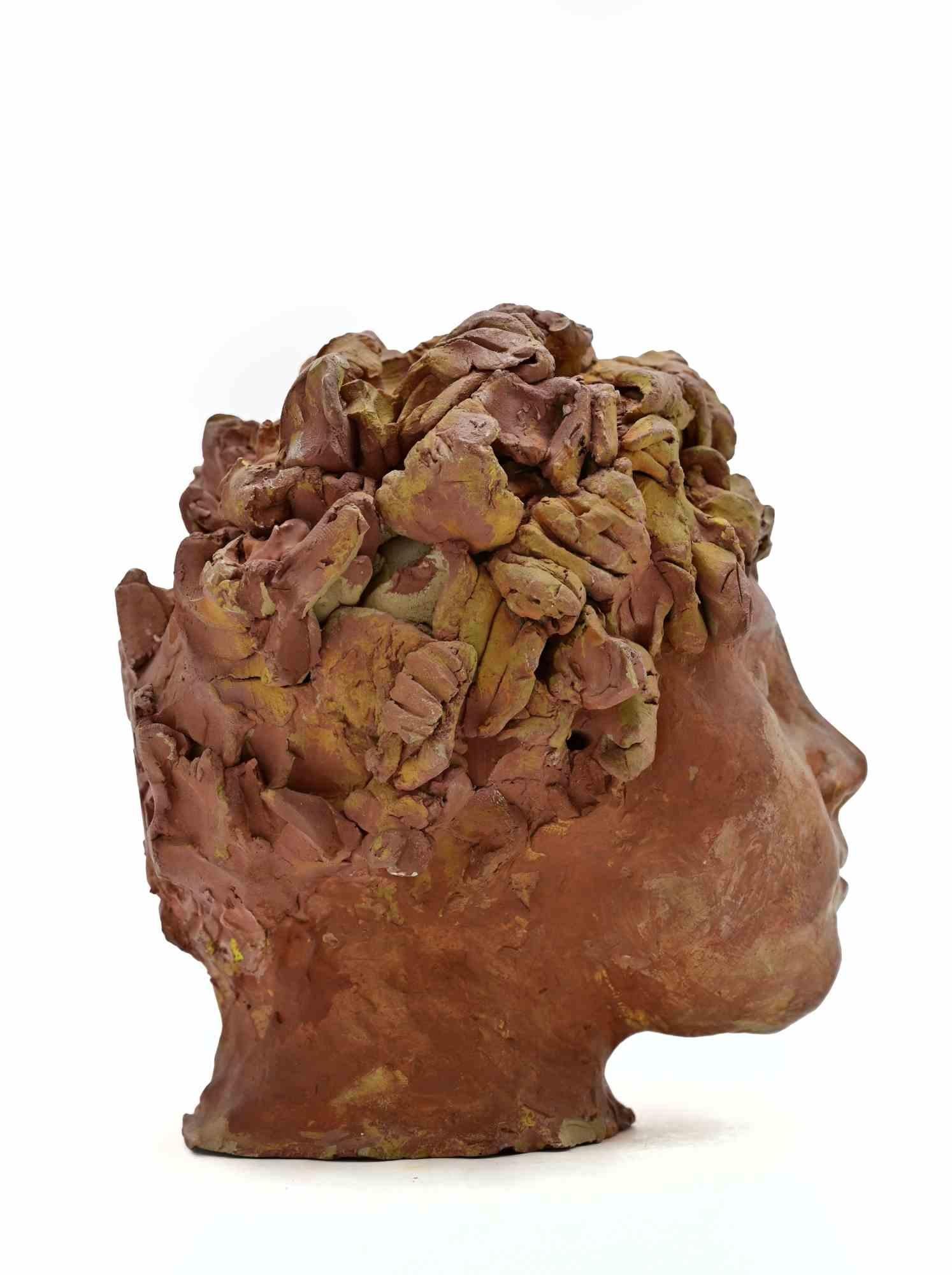 Portrait - Sculpture by Sirio Pellegrini - 1960s For Sale 2