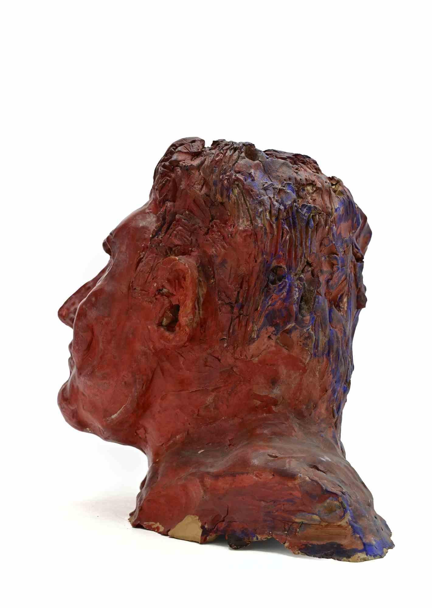 Portrait - Sculpture by Sirio Pellegrini - 1960s For Sale 3