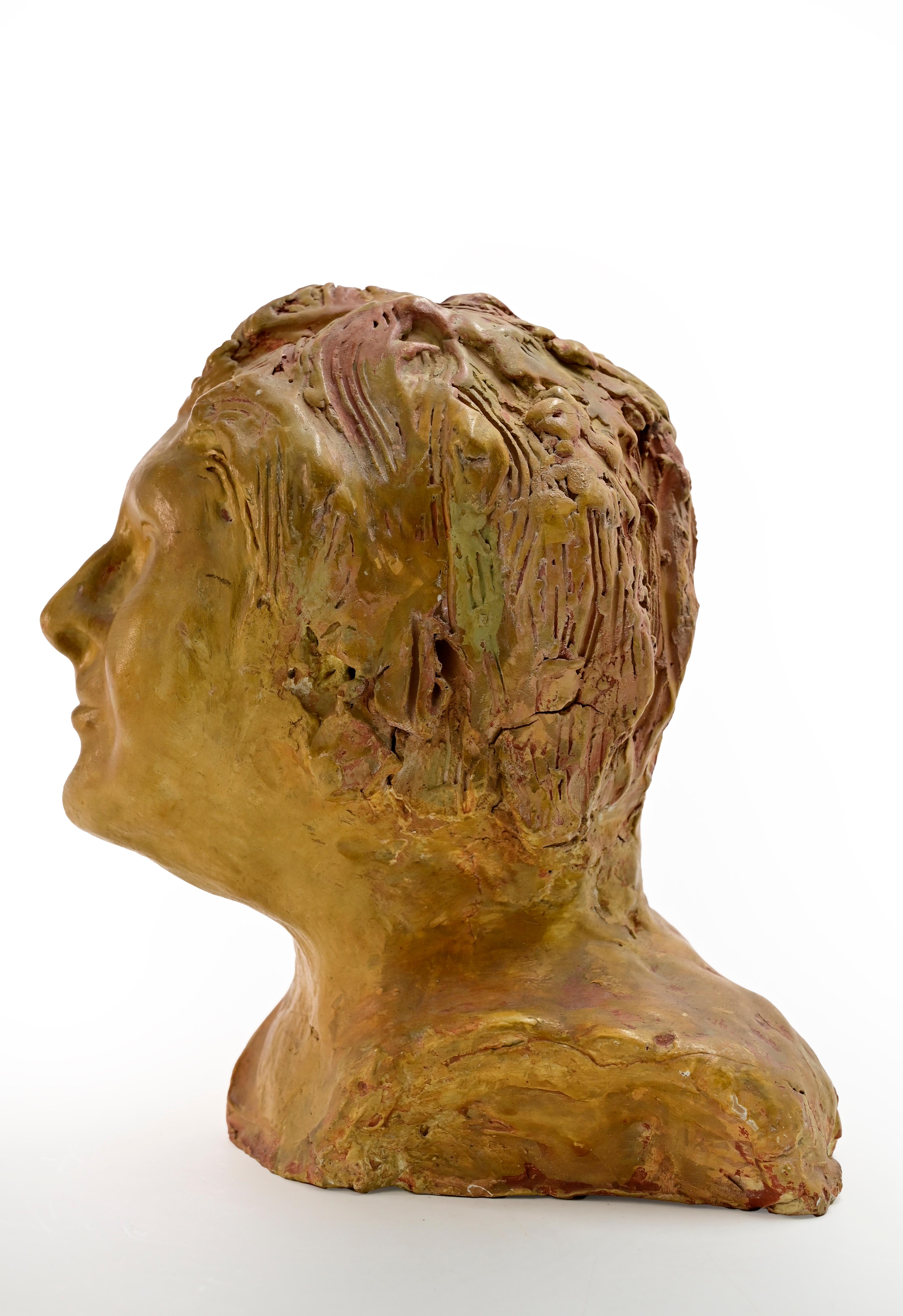 Portrait - Sculpture by Sirio Pellegrini - 1960s For Sale 3