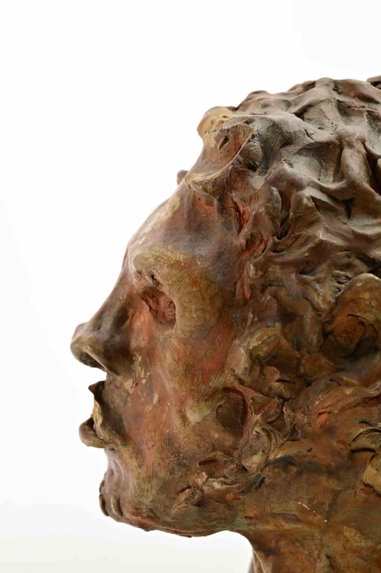 Portrait - Sculpture by Sirio Pellegrini - 1960s For Sale 3