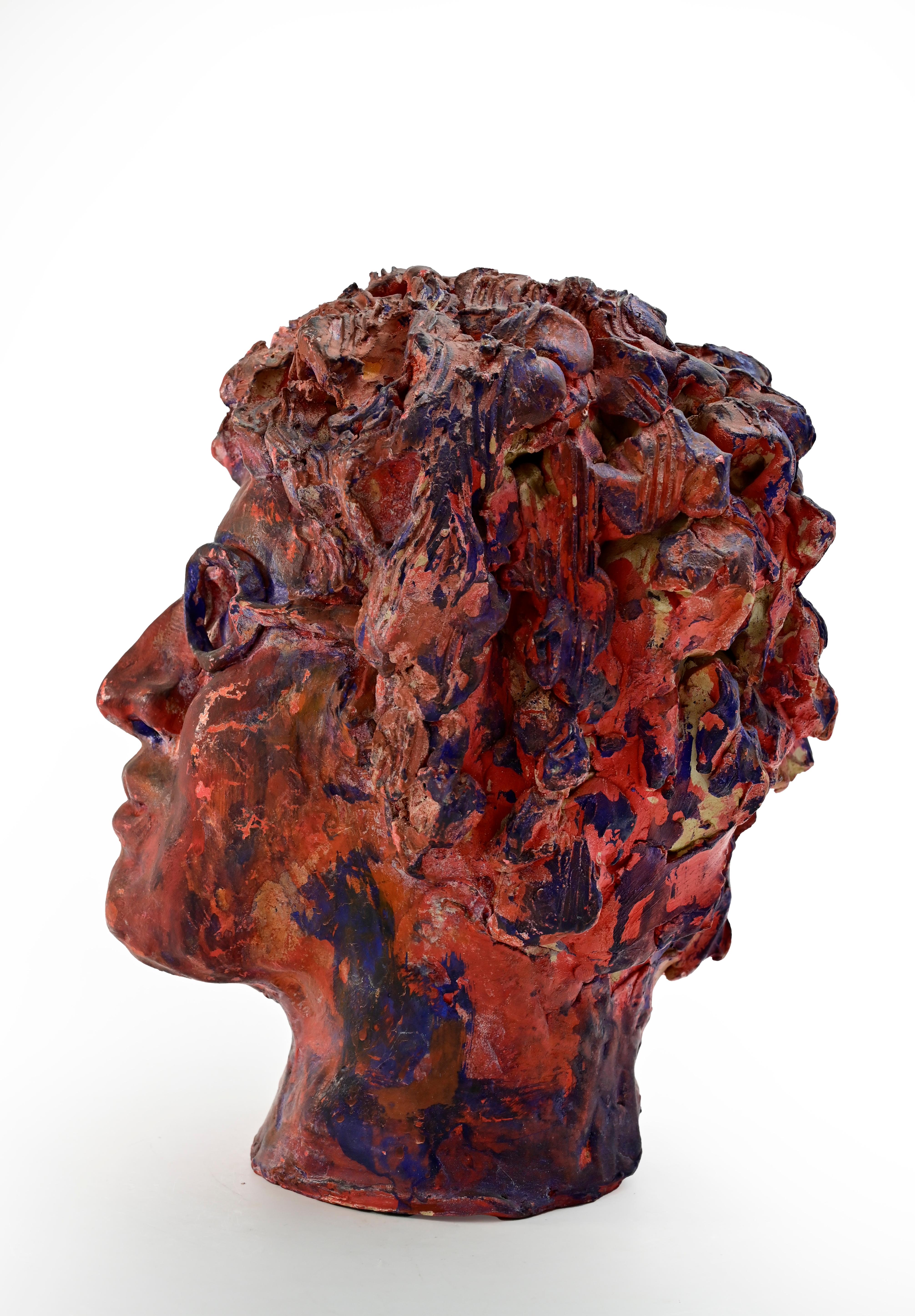 Portrait - Sculpture by Sirio Pellegrini - 1960s For Sale 4