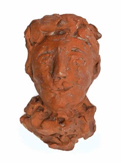 Portrait - Sculpture by Sirio Pellegrini - 1960s