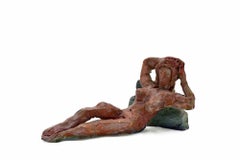 Reclined Girl - Sculpture by Sirio Pellegrini - 1960s