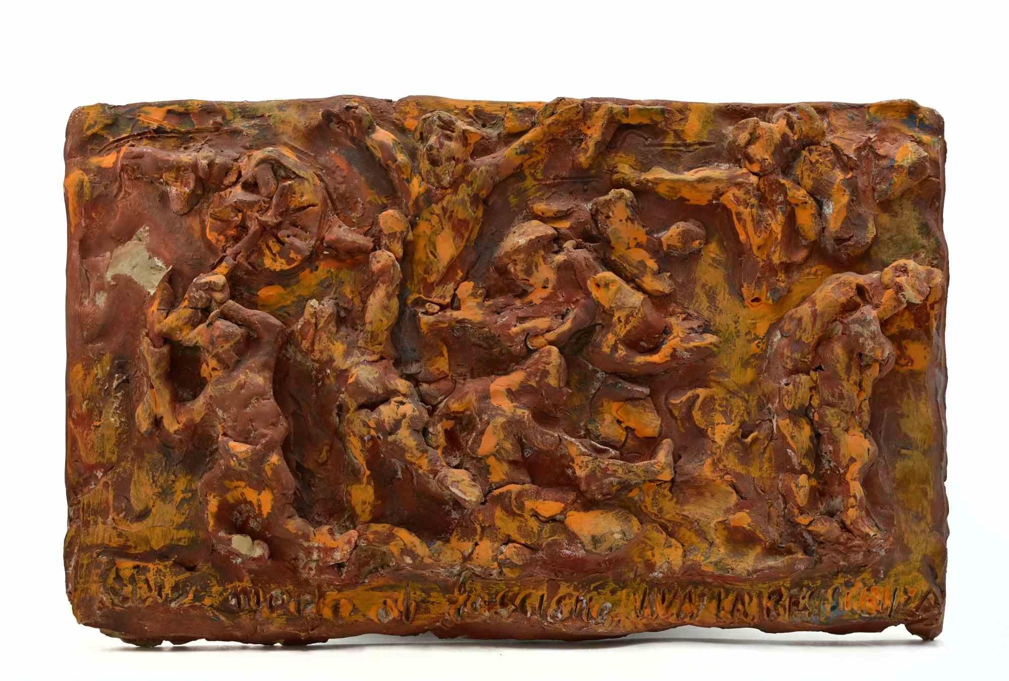1960s Modern Terracotta Relief Sculpture, Unframed, Good Condition
