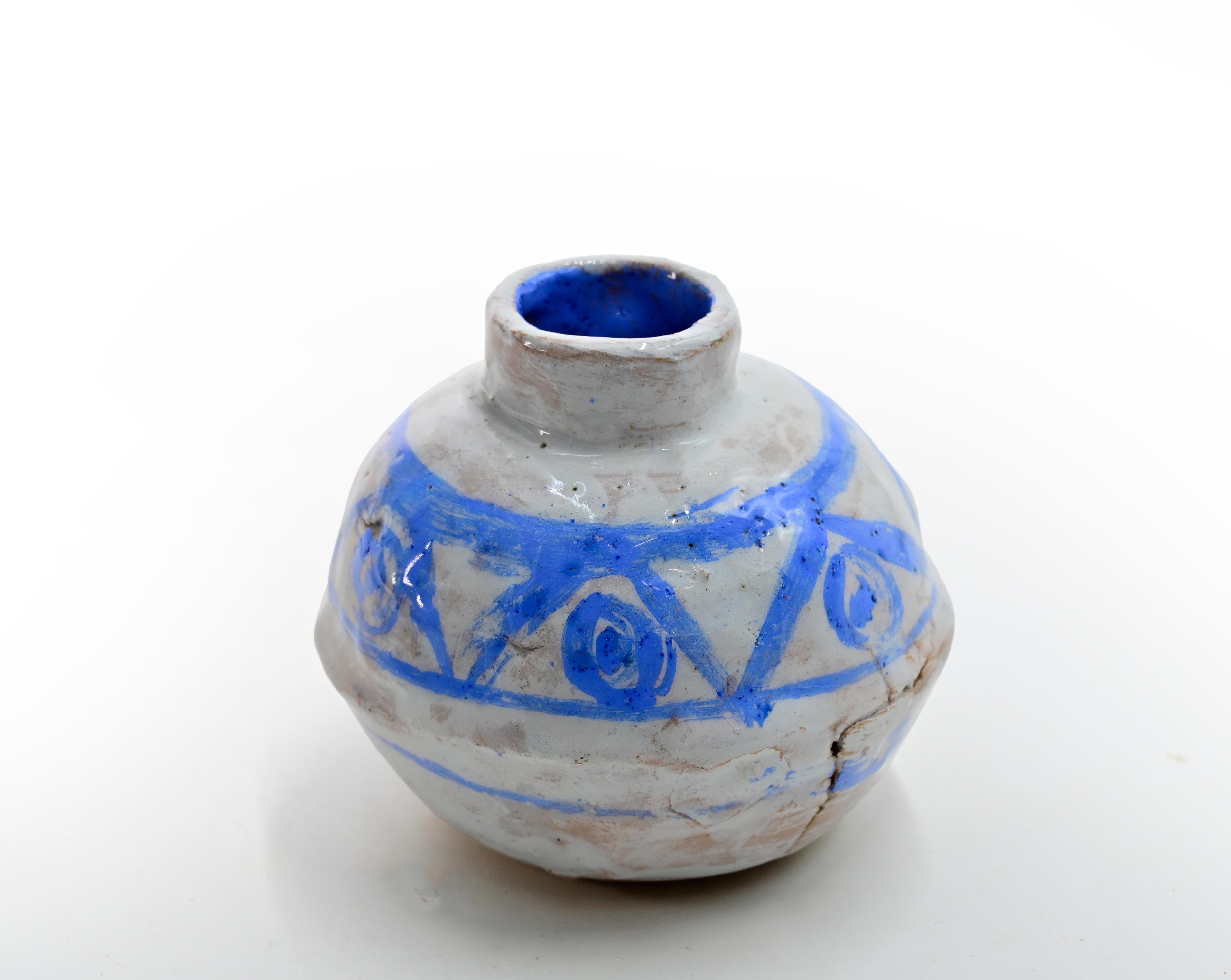 Painted Terracotta sculture realized by Sirio Pellegrini in 1960s.

Fair condition, with some repaired cracks.

Sirio Pellegrini, born in Rome on March 1, 1922, of Abruzzo origins (Capestrano), spent his childhood years in Rome, in the heart of the