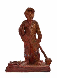 Worker - Sculpture by Sirio Pellegrini - 1960s