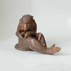 Sirio Tofanari Art Deco Ceramic Monkey for SCI Laveno, Italy 1930s