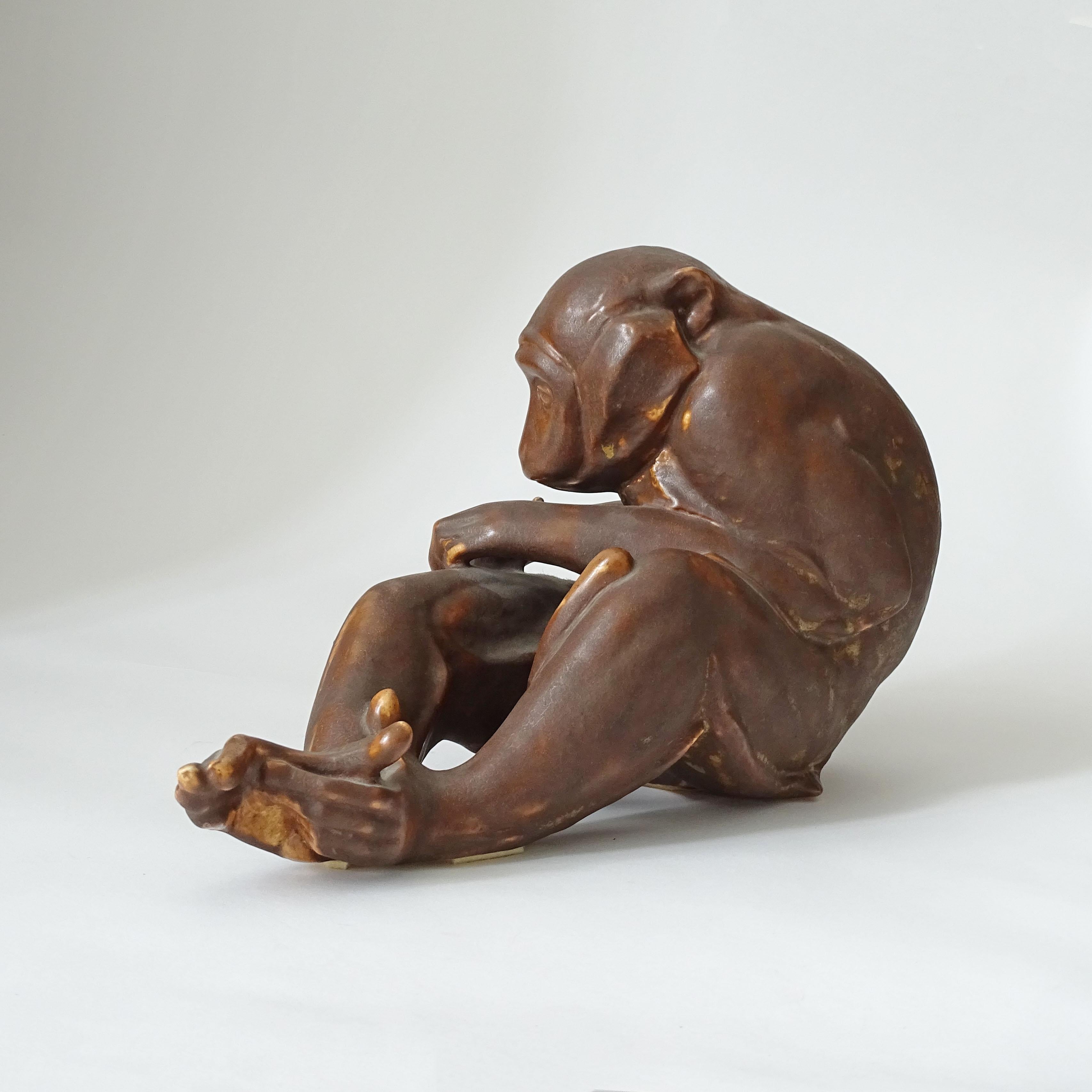 Italian Sirio Tofanari Art Deco Ceramic Monkey for SCI Laveno, Italy 1930s For Sale