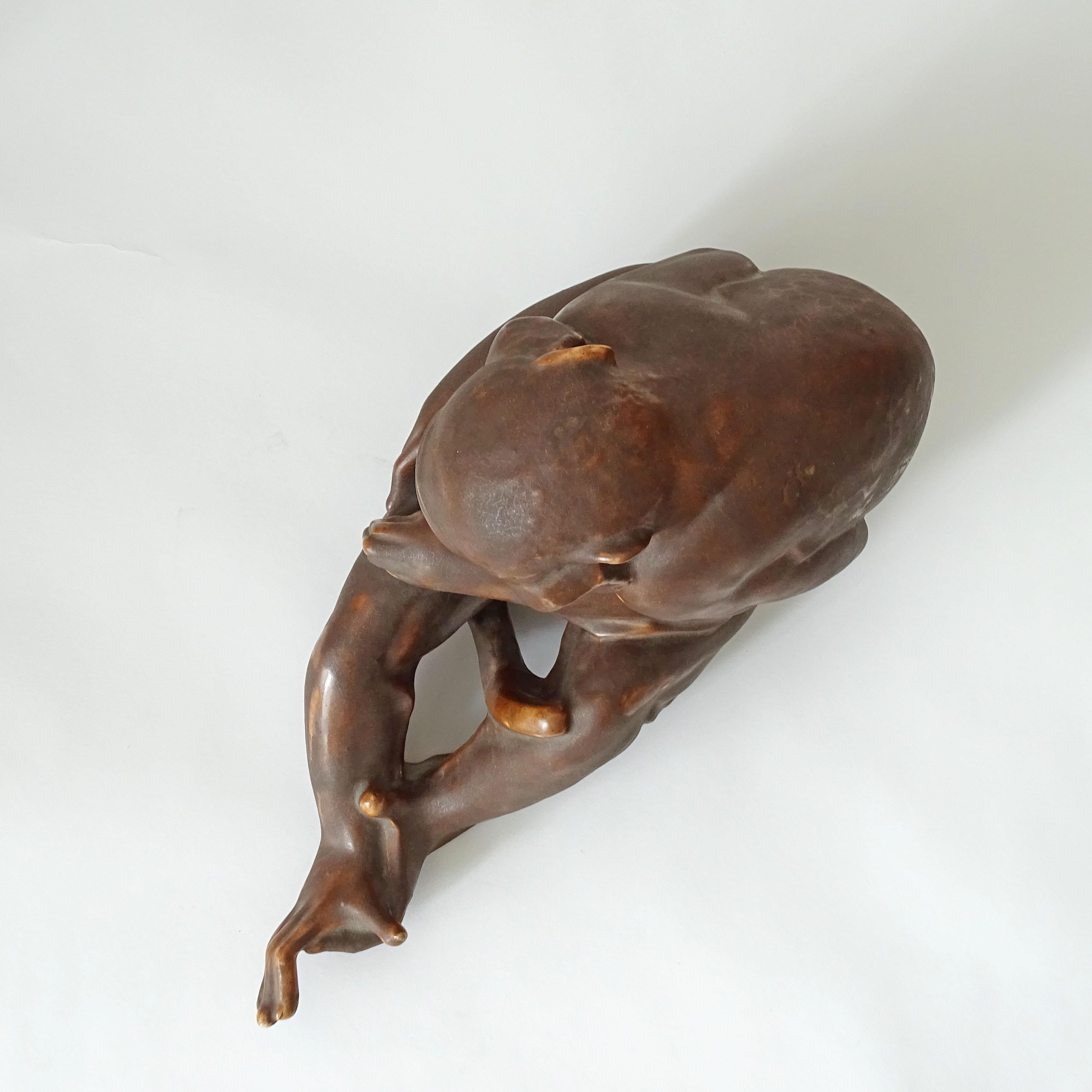 Sirio Tofanari Art Deco Ceramic Monkey for SCI Laveno, Italy 1930s In Good Condition For Sale In Milan, IT