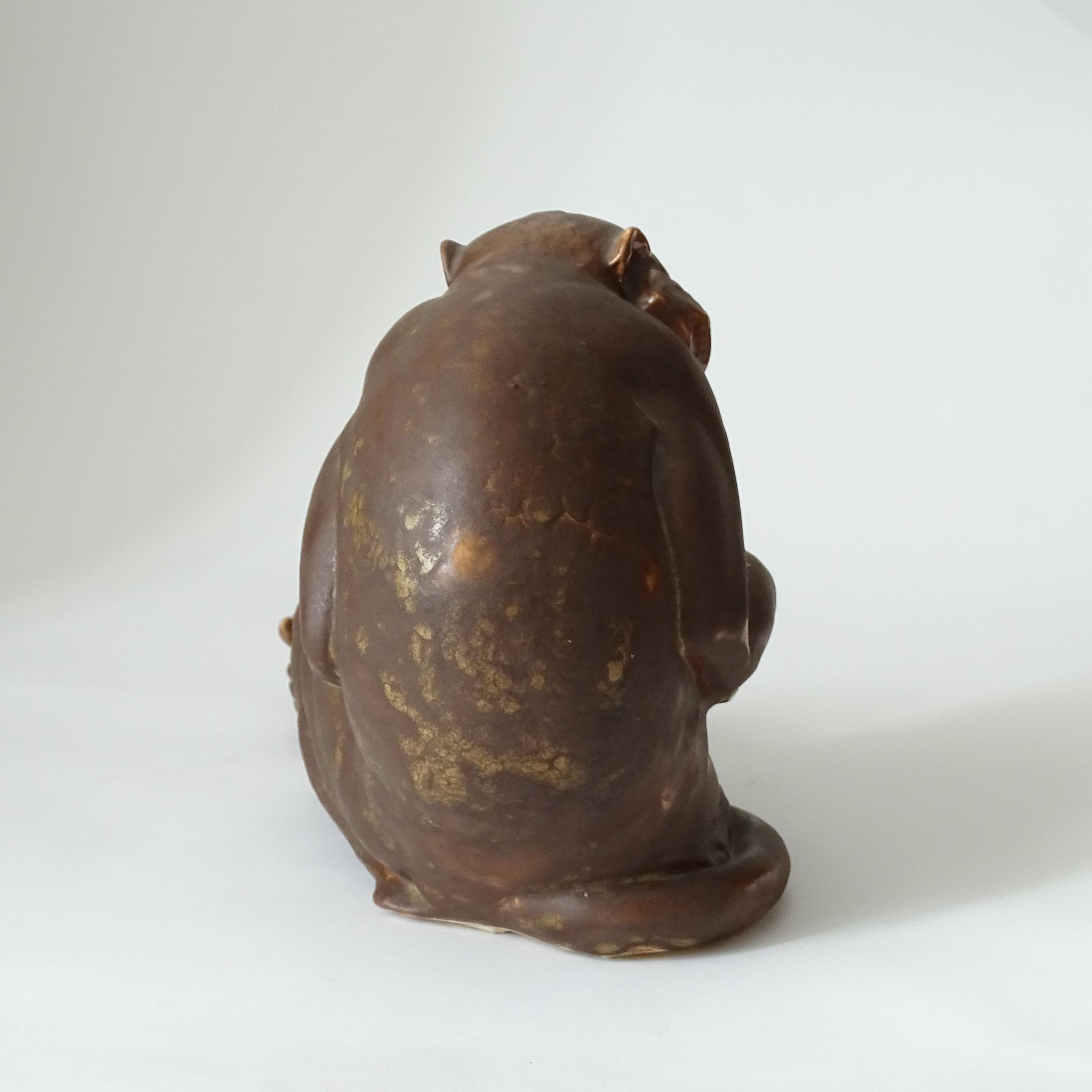 Mid-20th Century Sirio Tofanari Art Deco Ceramic Monkey for SCI Laveno, Italy 1930s For Sale