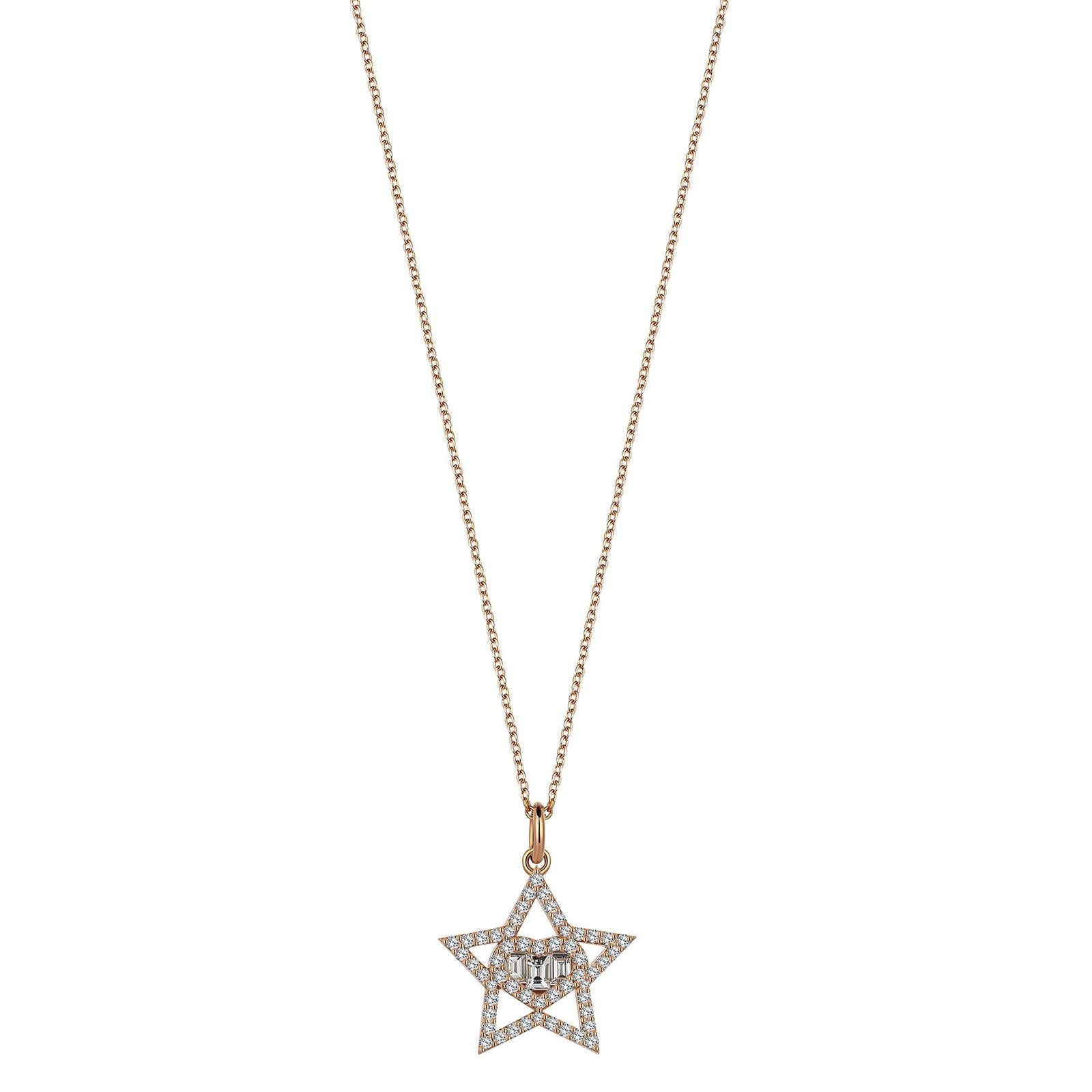 Sirius Charm Necklace Is Strung With Baguette Diamond-Encrusted Star Charms That Rest Along Its Lustrous 18-Karat Rose Gold Chain. Wear Yours To Add A Hint Of Sparkle To A Casual Daytime Look.

18K Rose Gold
Total Diamond Weight: 0.20 ct Baguette