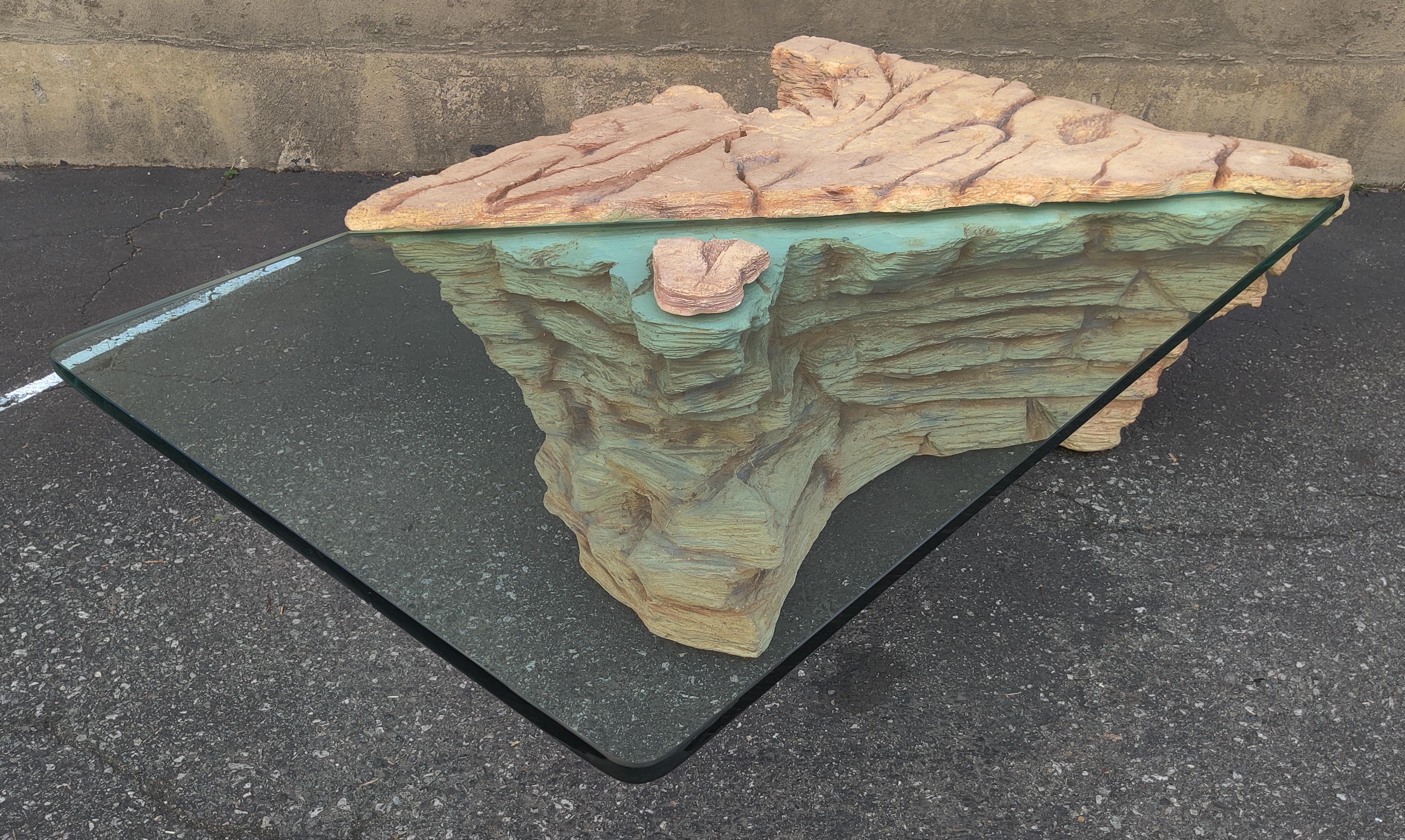 American Sirmos Attribution Rock Quarry Coffee Table Mid Century Modern Circa Late 1970s For Sale