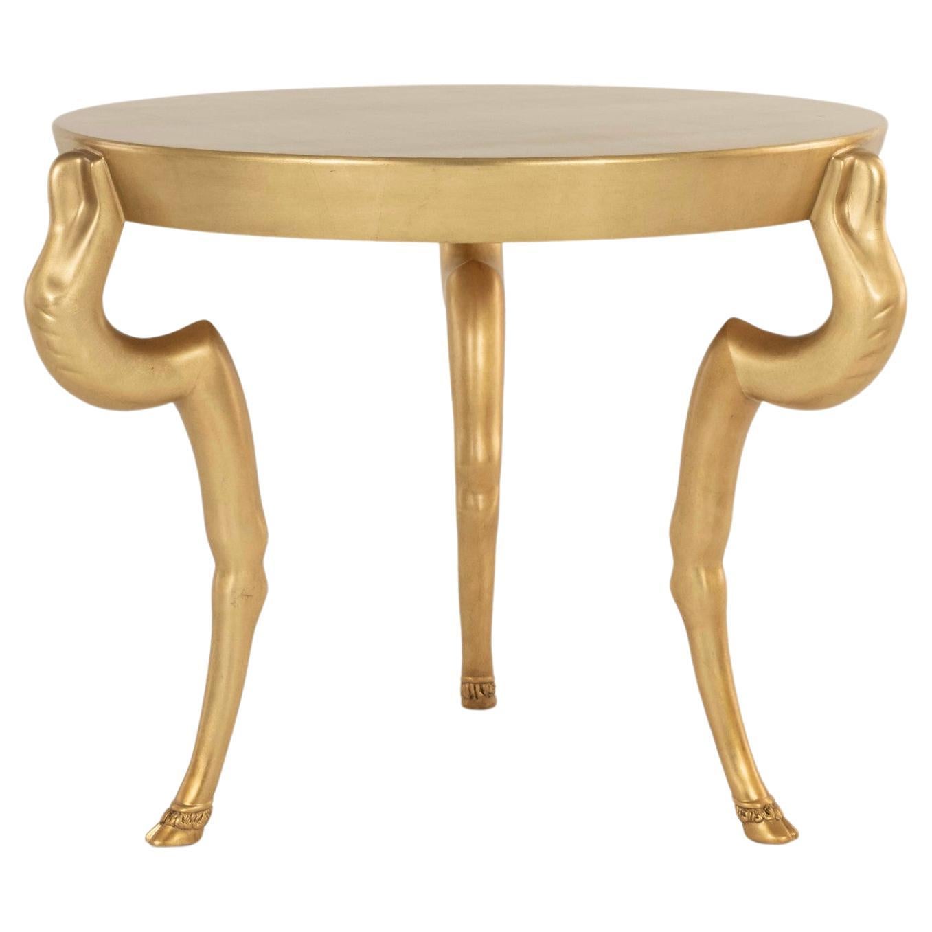 Sirmos Gold Gilt Goat Leg Occasional Table For Sale