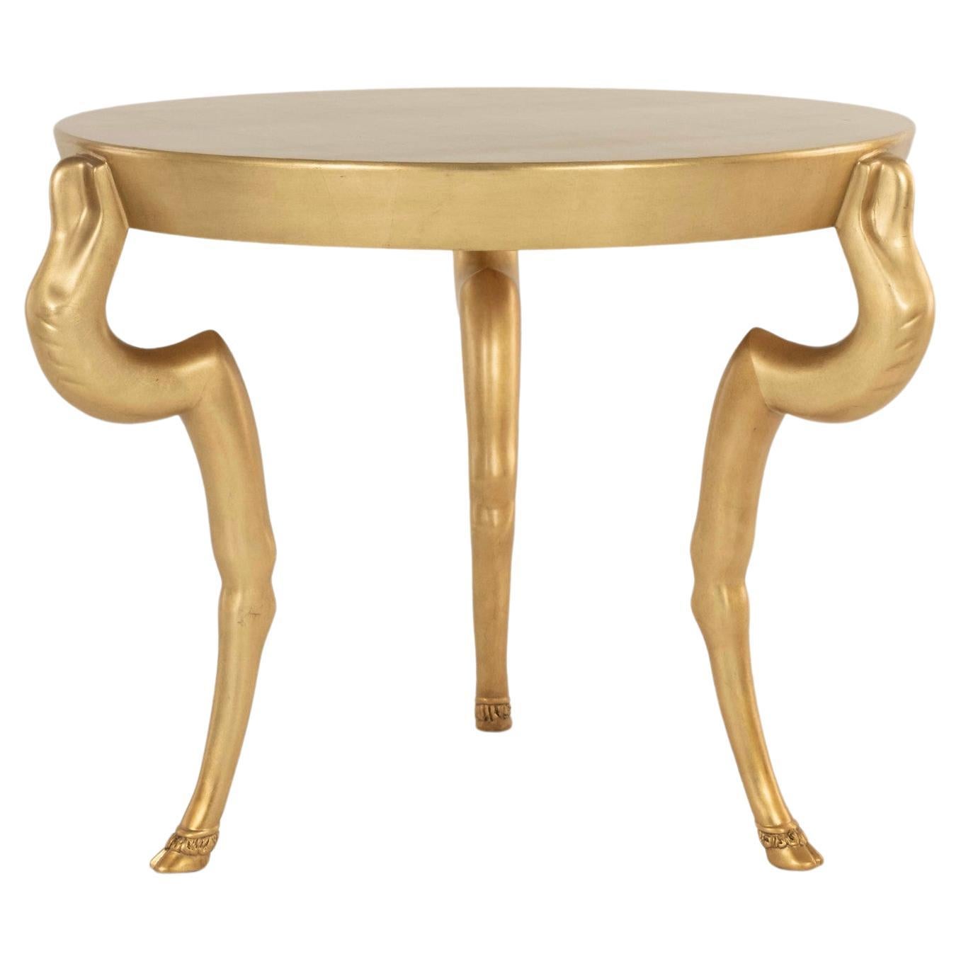 Sirmos Gold Gilt Goat Leg Hooved Center Table