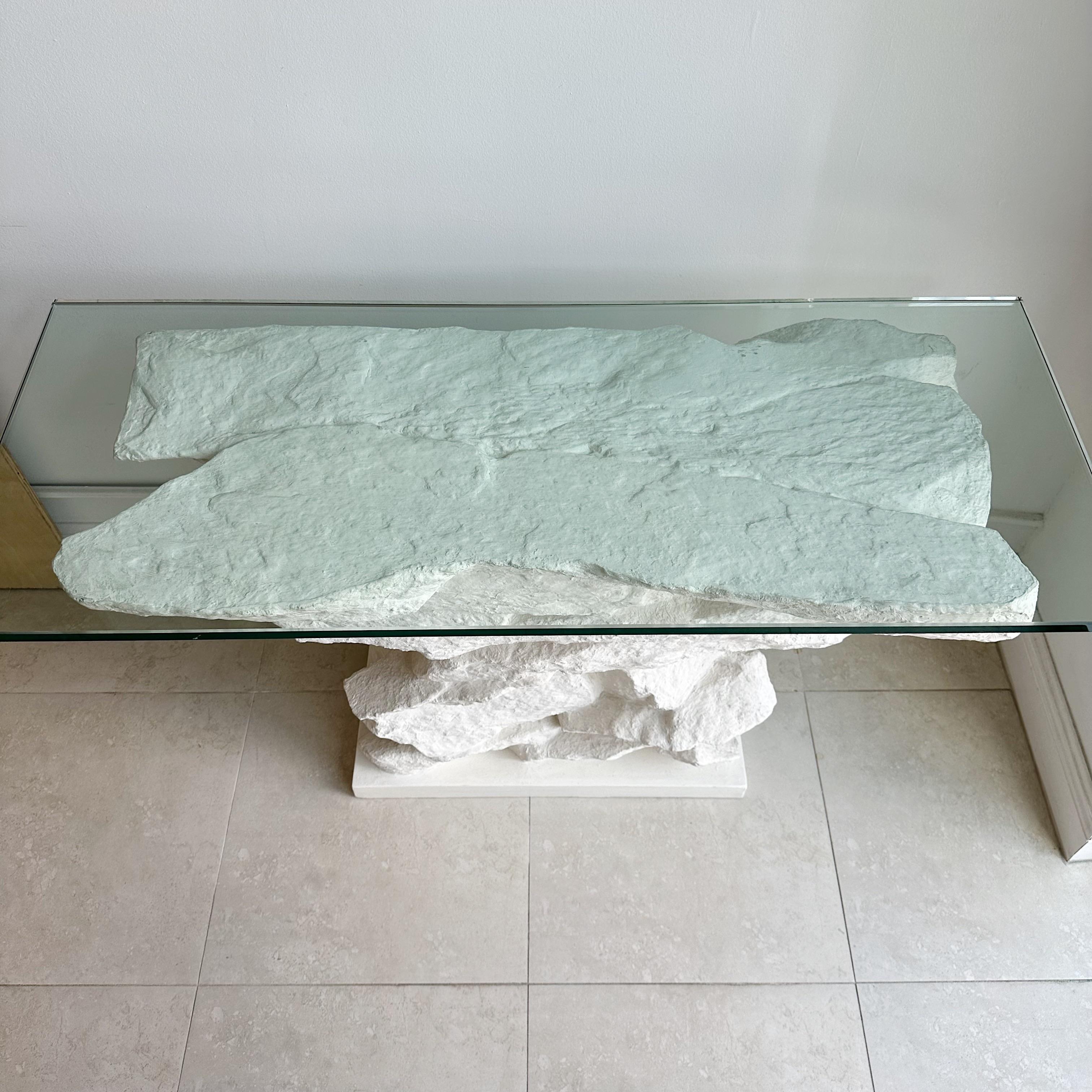 Mid-Century Modern Sirmos Plaster Rock Console Table