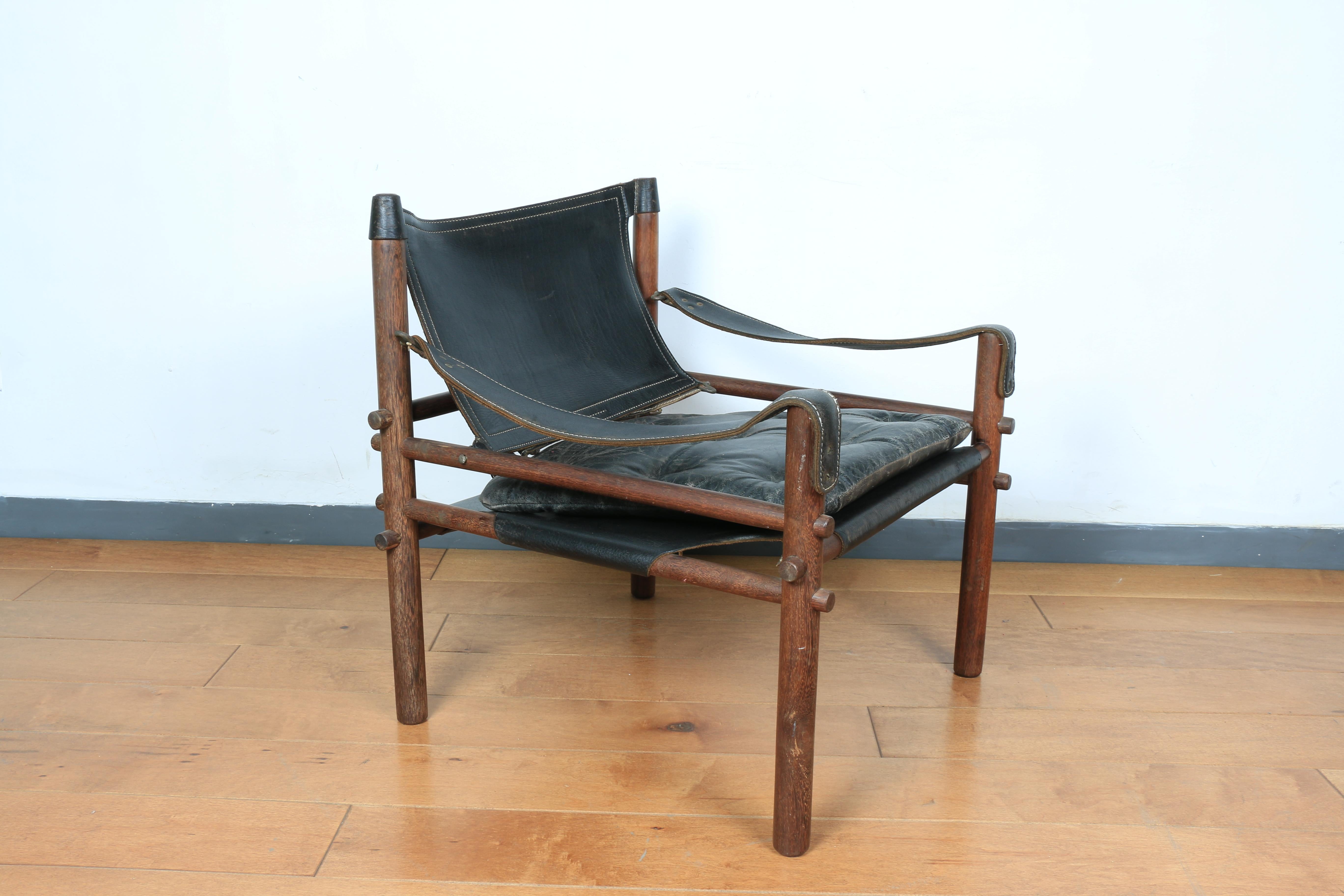 Coconut Sirocco Safari Chair by Arne Norrel For Sale