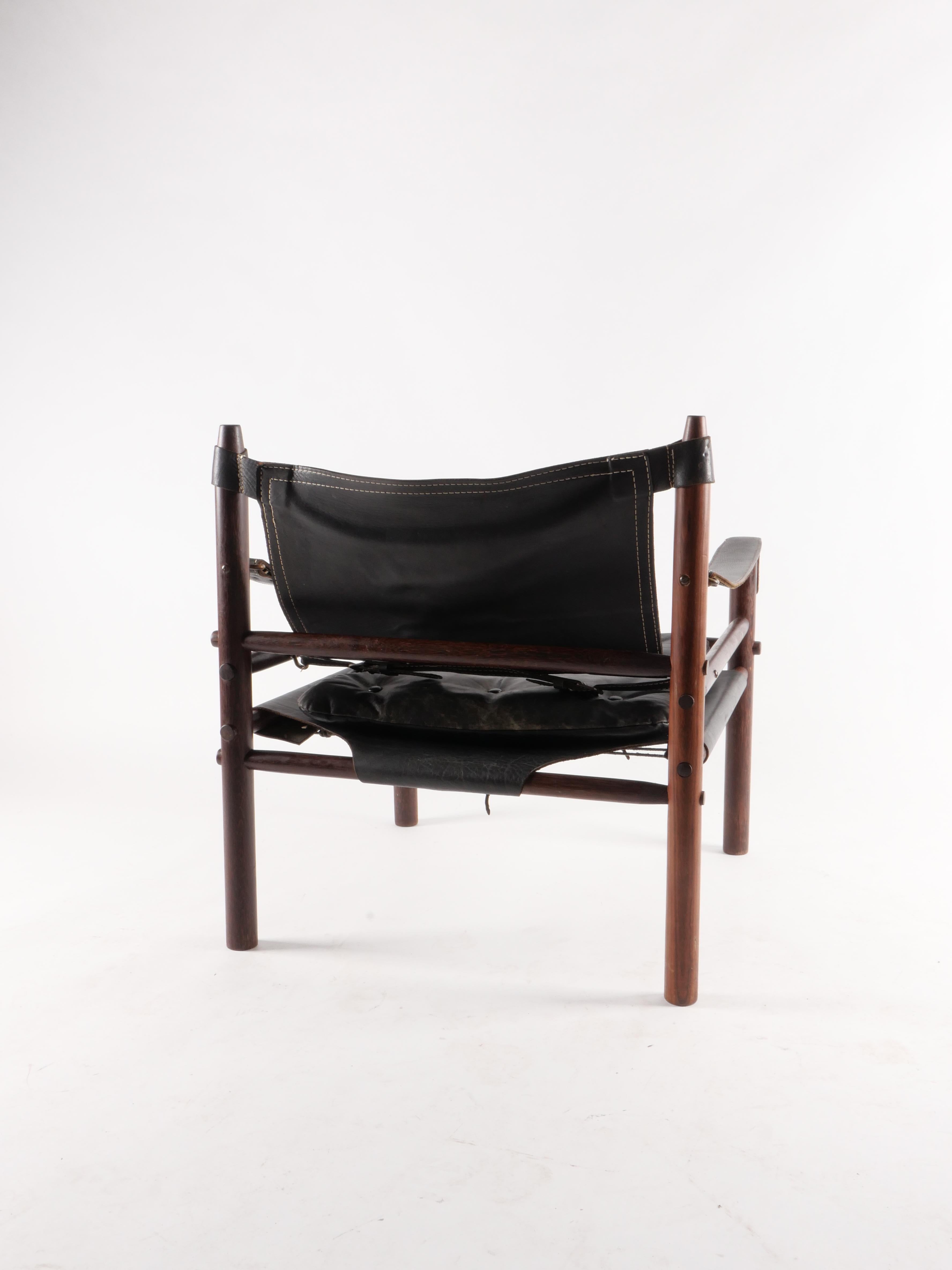20th Century “Sirocco” Safari Chair in Leather by Arne Norell 