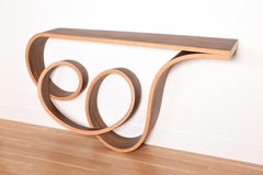 Tavolo Siroco in impiallacciato noce oliato, Tavolo consolle, Fatto a mano