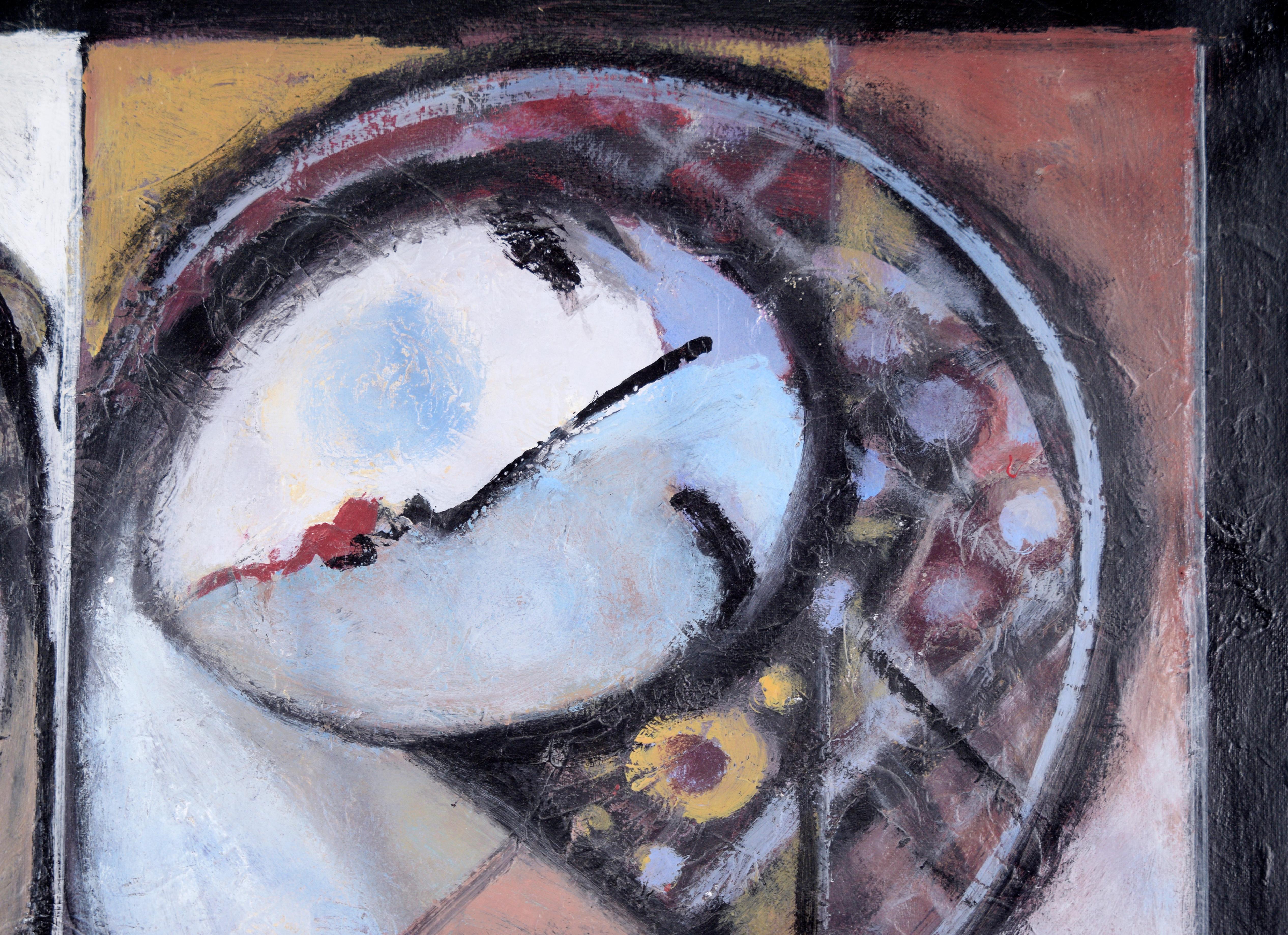 Deux personnages - Composition figurative abstraite à grande échelle - Contemporain Painting par Sirous Malek