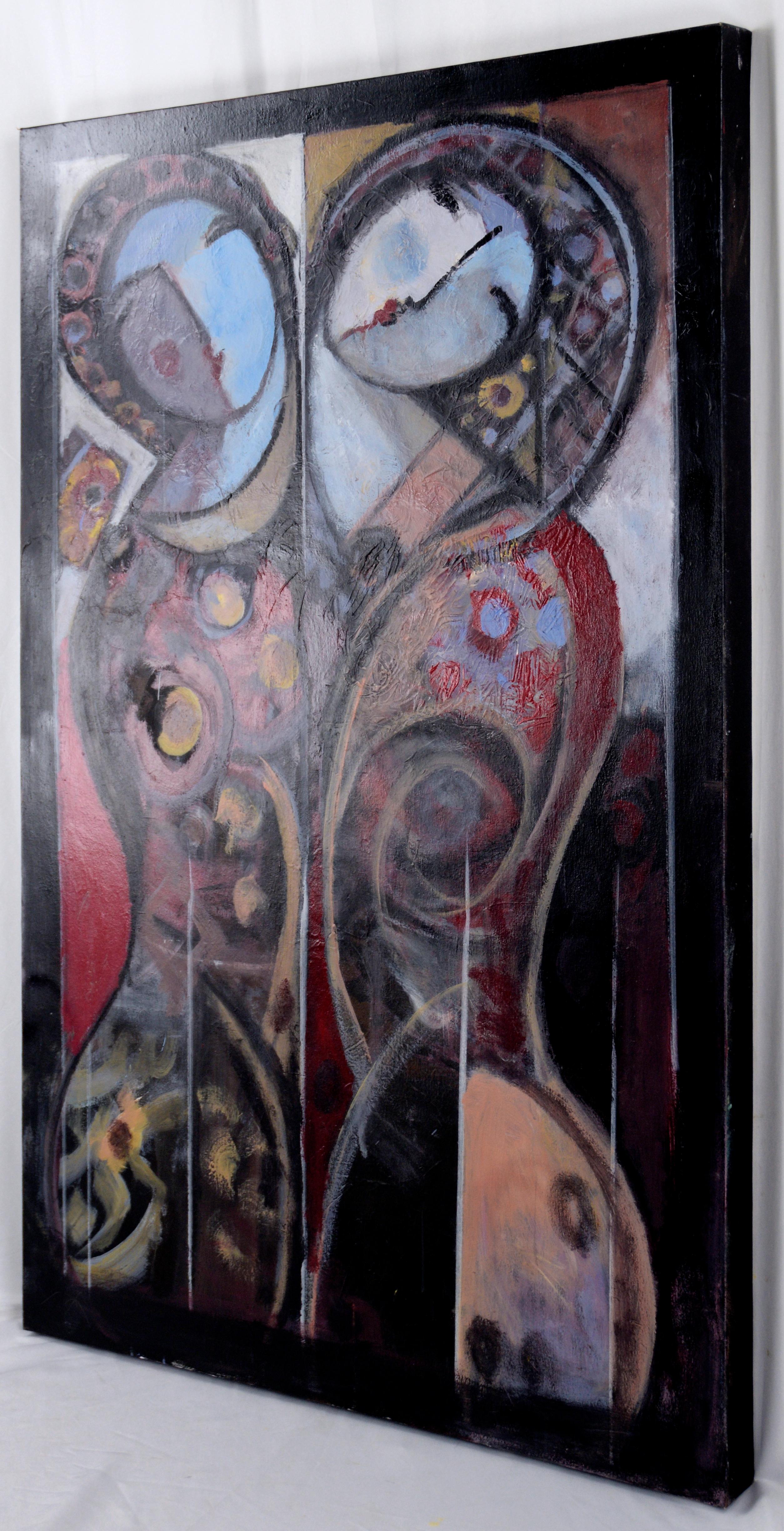 Deux personnages - Composition figurative abstraite à grande échelle 5