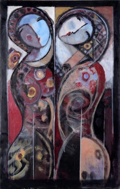 Two Figures - Large Scale Abstracted Figurative Composition