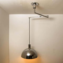 Sirrah "Am/As" Ceiling Lamp with Chromed Swing Arm, Franco Albini, 1960s