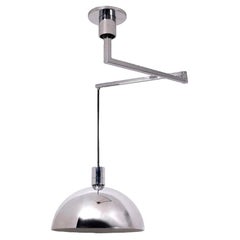 Plafonnier Sirrah « Am/As » avec bras pivotant chromé, Franco Albini, années 1960