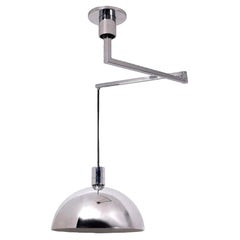 Sirrah "Am/As" Ceiling Lamp with Chromed Swing Arm, Franco Albini, 1960s
