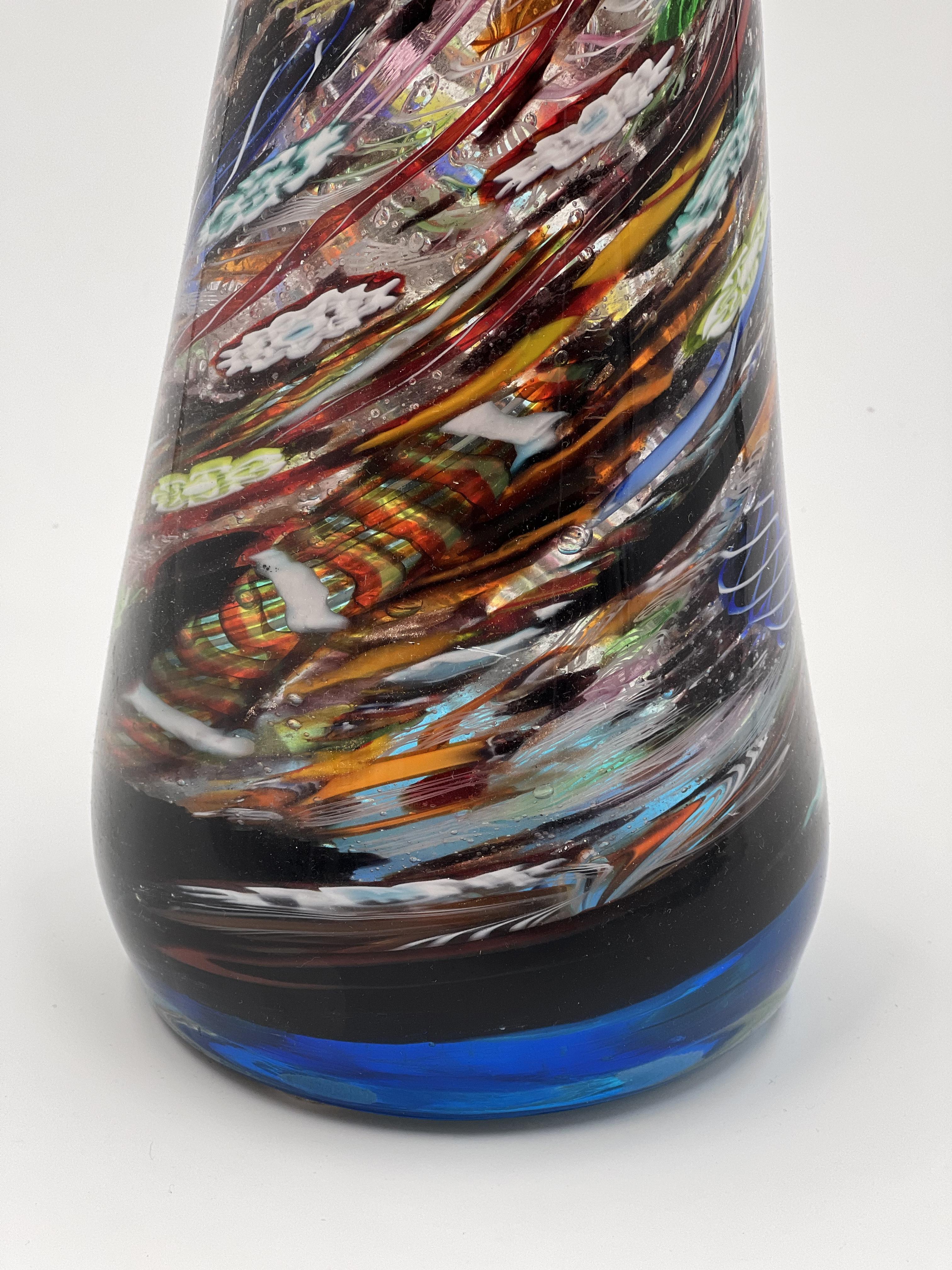 Sirvantese Bottle Dino Martens Style, Murano In Excellent Condition For Sale In Budapest, HU