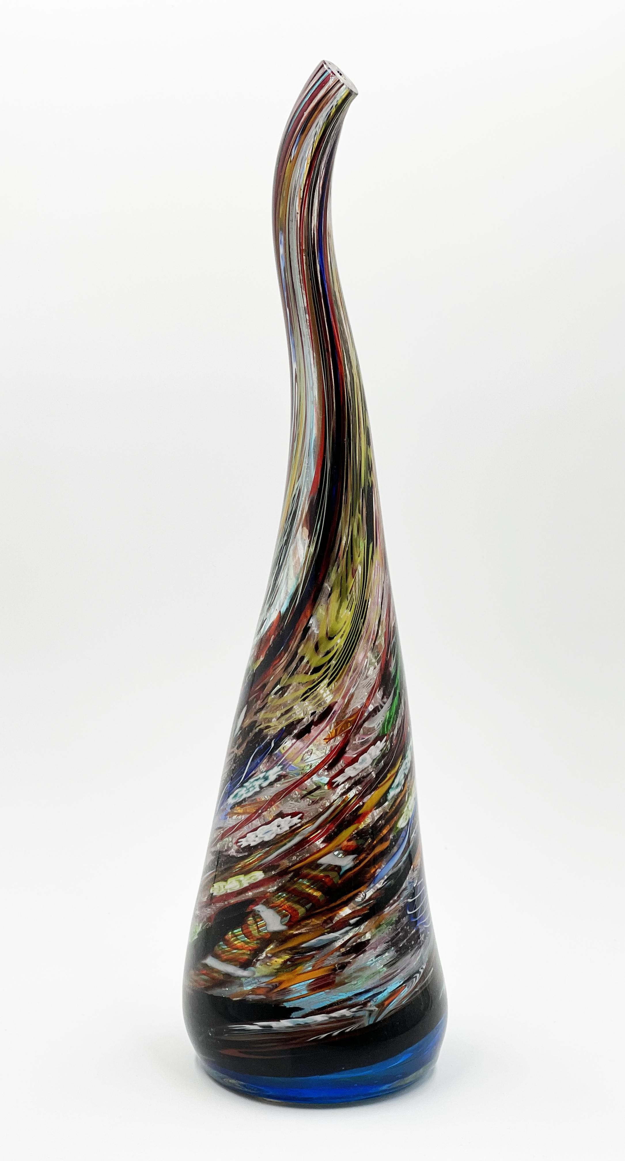 Murano Glass Sirvantese Bottle Dino Martens Style, Murano For Sale