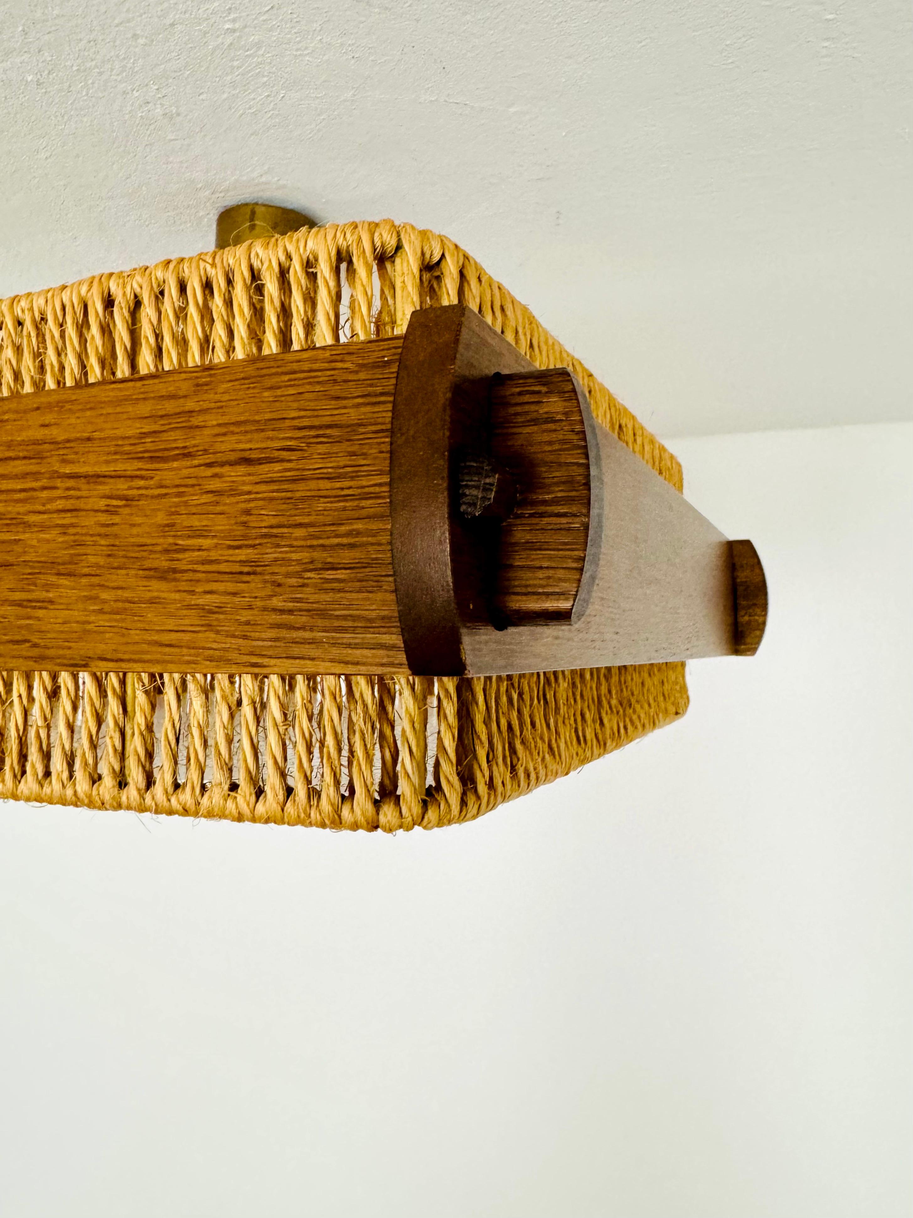 Sisal and Oak Pendant Lamp by Temde For Sale 2