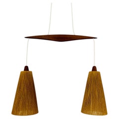 Lampada a cascata in Sisal e Teak di Temde