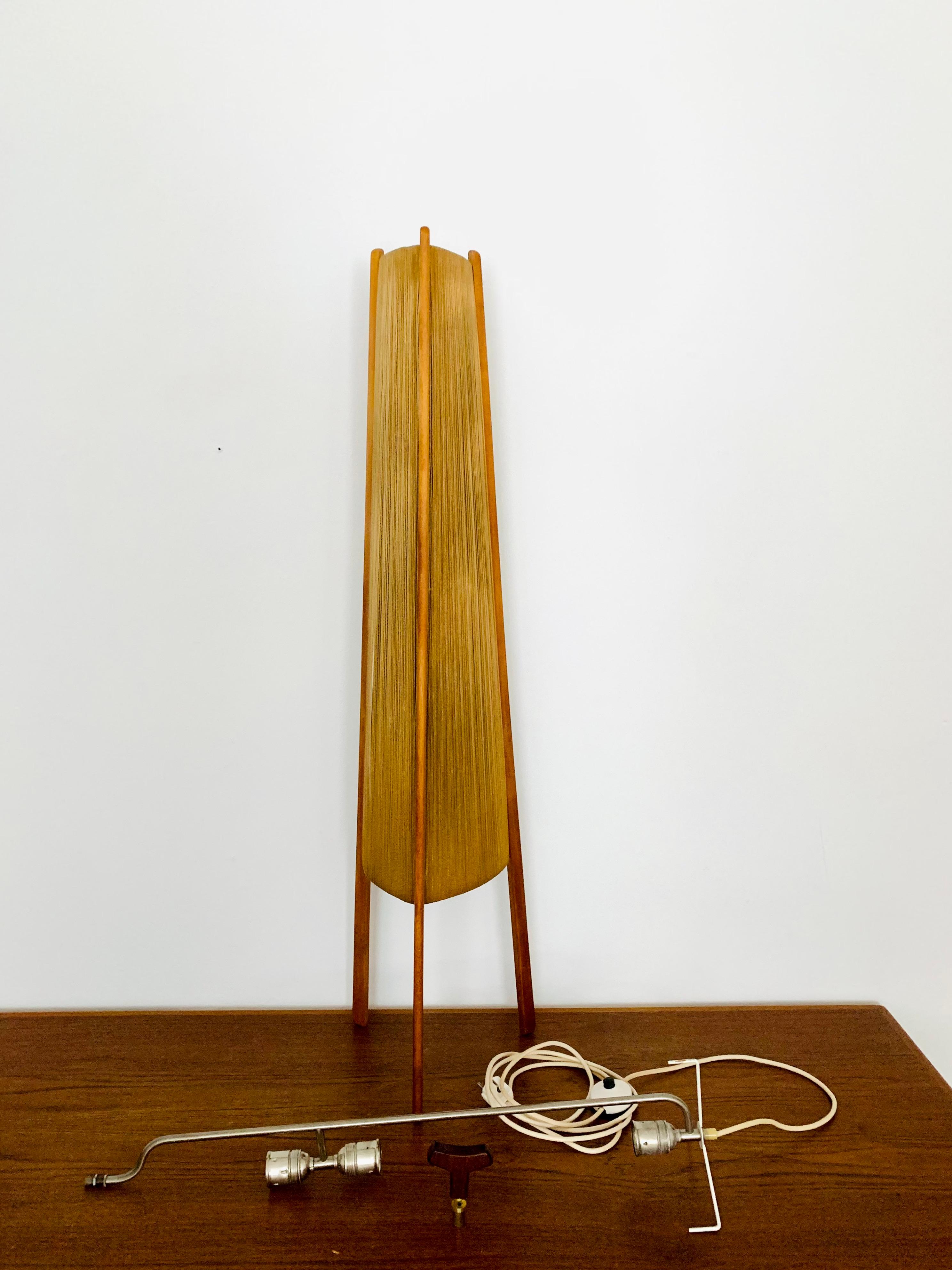 Sisal and Teak Floor Lamp by Temde For Sale 7