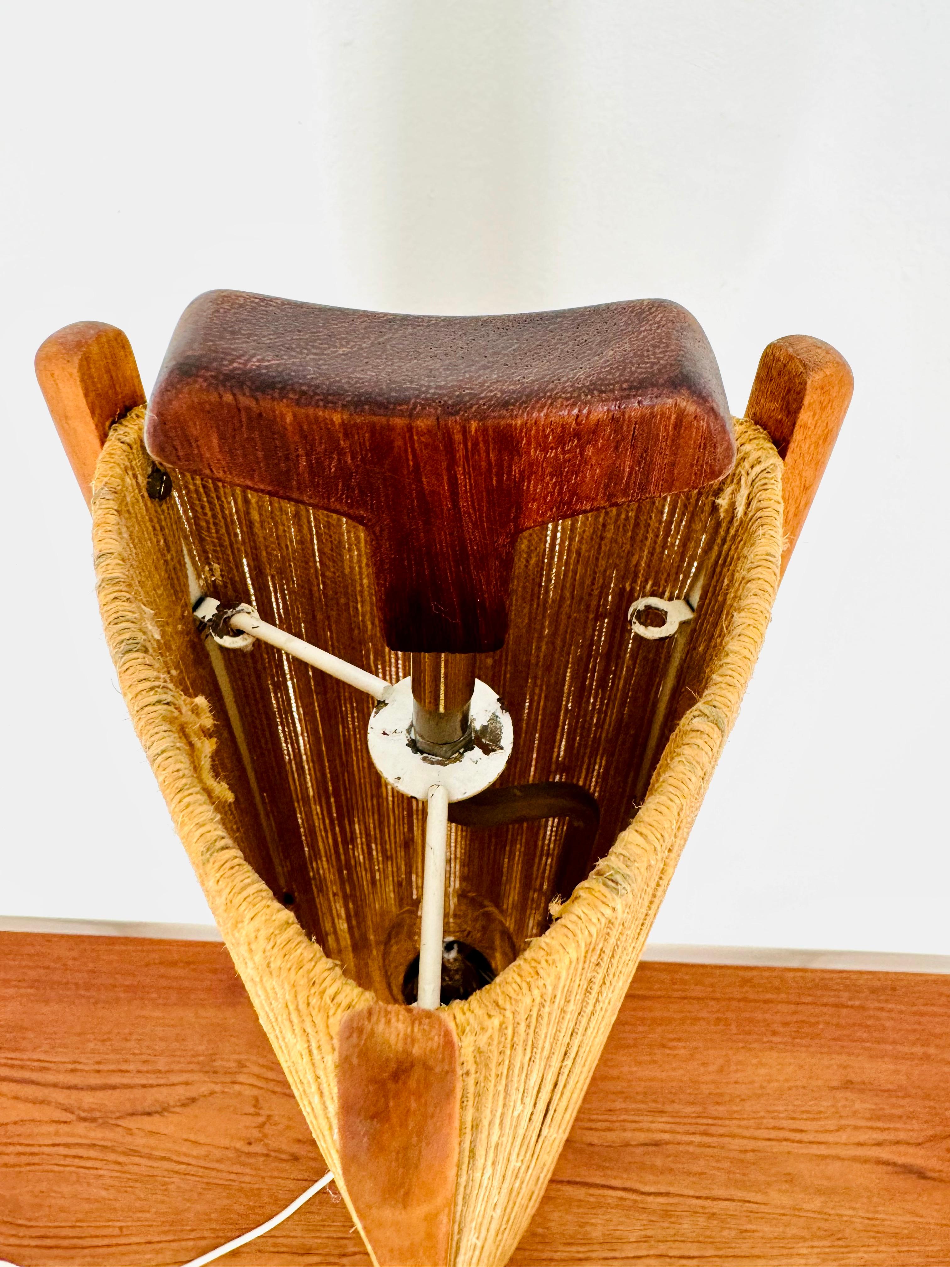 Lampada da terra in Sisal e Teak di Temde in vendita 10